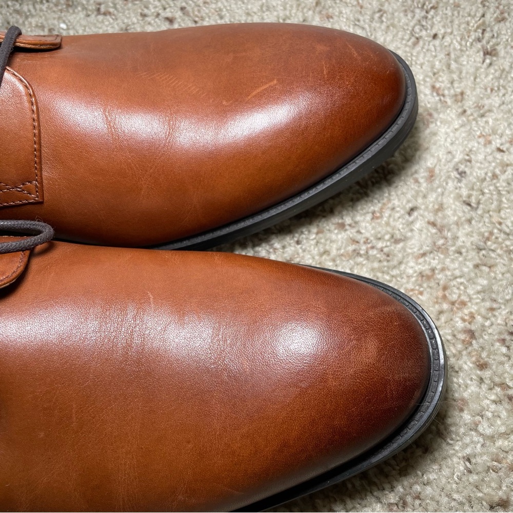 Cole Haan Grand Hawthorne Mens 13M Plain Oxford British Tan Leather Shoes C32352 - Picture 10 of 11